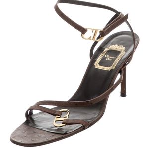 Vintage Dior ostrich logo heels